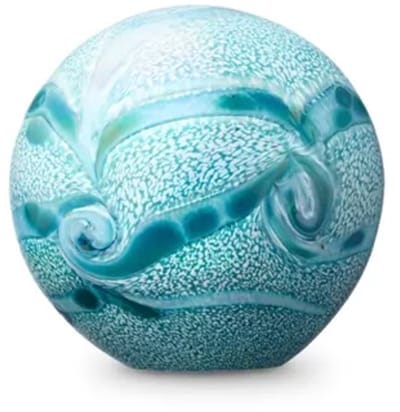 Urn van Glas As-in-glas Mini Glasobject Keepsake Gedenkobject Bolletje Mint Urn Bol Glazen Urn Glas Mini Urn voor as Urn Glasobject Urn Kunst As Bol E03BDM