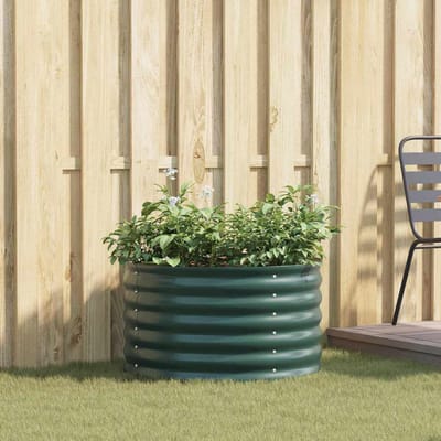 vidaXL - Verhoogd - bed - Groen - 80 - x - 80 - x - 44 - cm - Staal