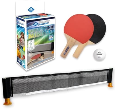 Mini Tafeltennisset voor Binnen en Buiten - Complete Set met Net, Rackets en Ballen