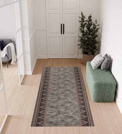 Tapiso Antislip Tapijtloper – Gangloper Keukenloper Grijs – Klassiek Rubber Onderkant Maat- 120x150