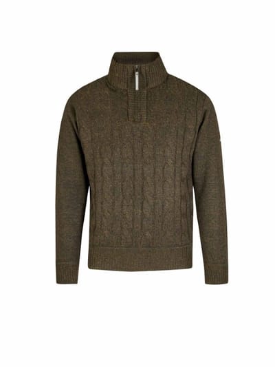 BJØRNSON Lunt Kabel-Gebreide Winter Pullover Teddy Heren - Maat 3XL - Olijfgroen