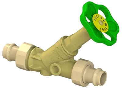 Schlösser Armaturen JS Vrijstroomventiel, met persaansluiting (buitendraad) MULTI, zonder aftapping, met niet-stijgende spindel, DN20, persdiameter 18mm, DVGW gekeurd, 0015821800001