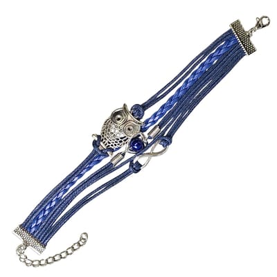 Fako Bijoux® - Multi Armband - Uiltje Hart Infinity - Donkerblauw