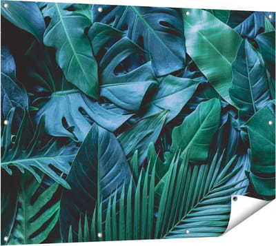 Gards Tuinposter Tropische Groene Bladeren - 120x90 cm - Tuindoek - Tuindecoratie - Wanddecoratie buiten - Tuinschilderij
