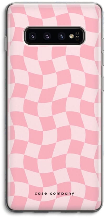Case Company® - Hoesje geschikt voor Samsung Galaxy S10 4G hoesje - Grid Roos - Soft Cover Telefoonhoesje - Bescherming aan alle Kanten en Schermrand