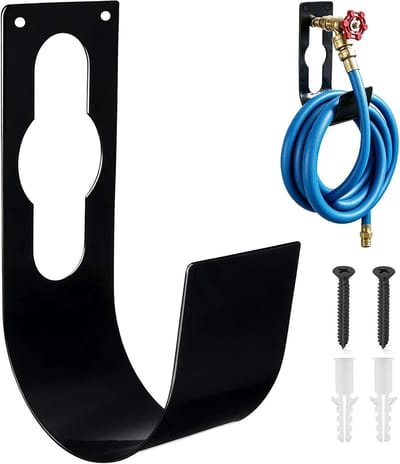 Tuinslanghouder - Inclusief Schroeven & Pluggen - Metalen Ophangbeugel voor Buitenkraan, Muurmontage & Waterslang - Tuinbewatering Accessoires - Tuinbenodigdheden