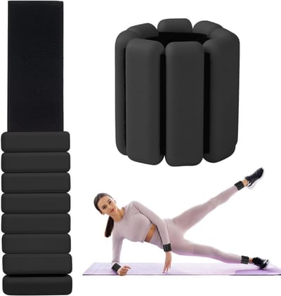 SnelShoppen - 2 stuks Verstelbare Enkel- en Polsgewichten voor Fitness, Hardlopen, Yoga, Pilates, Revalidatie, Zwemmen - Zwart - Versterk je Training
