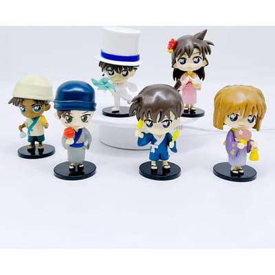 Figurine Anime Détective Conan Conan Edogawa Figurine d'Action Modèle Poupées Collection Jouets pour Enfants Kawaii Ornement de Voiture Décoration de Bureau gray
