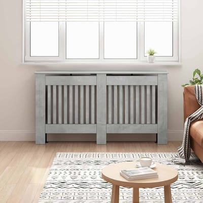 vidaXL Radiatorafdekking Betongrijs 152 x 19 x 81,5 cm Bewerkt hout