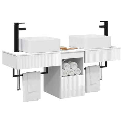 vidaXL - Badkamerkast - set - 3 - st - Hoogglans - Wit - 136 - x - 35 - x - 80 - cm