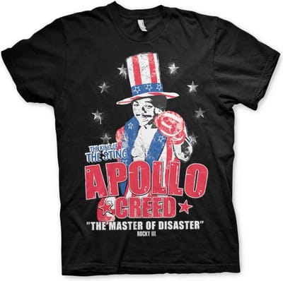 Rocky Heren Tshirt -S- Apollo Creed Zwart