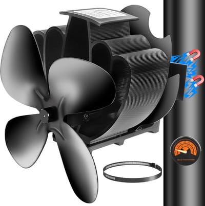 Luxe Kachelventilator, voor houtkachel of open haard, milieuvriendelijk en efficiënt