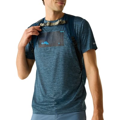 Heren Fingal T-shirt met korte mouwen en gemêleerde print