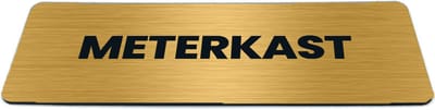 Deurbordje Goud-look met tekst meterkast - Formaat 150 x 50 mm x 1,6 mm - Zelfklevend | Luxe uitstraling | Geborstelde Gouden toplaag | Gratis Verzending | Decoporta