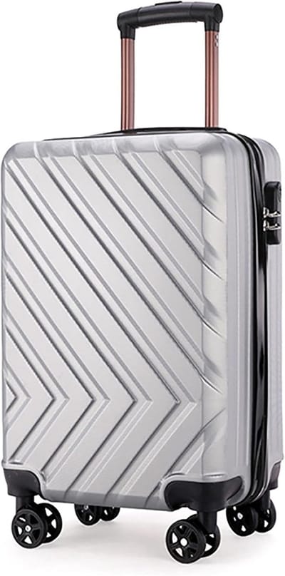 Koffer handbagage - Reis koffer - Reizen met vliegtuig - Lichtgewicht hard shell - 50 cm - Zilver