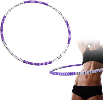 Hoepel voor volwassenen - Fitness hoepel - Buikspier training - 8 afneembare segmenten - Verstelbaar - Paars