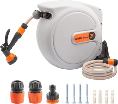 Automatische Slanghaspel 20 m + 2 m met Draaibare Trommel en Sproeiers