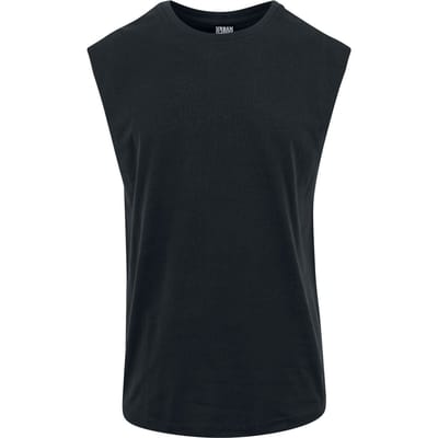 Urban Classics T-shirt - Open Edge Sleeveless Tee - S tot 5XL - voor Mannen - zwart