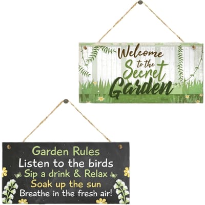 2 Stuks Houten Bord Welkom In De Geheime Tuin/Tuinregels Hangend Bord Tuinhuisje Bord Tuindecoratie Bord Muur Poortbord 7,9  X 3,9  Bord 2pcs