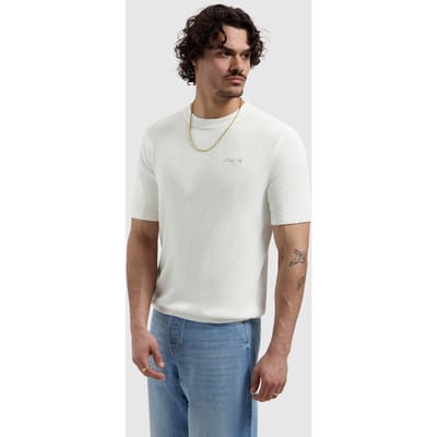 Pure Path Knitted T-Shirt Bouclé Offwhite (26010819 - 45)