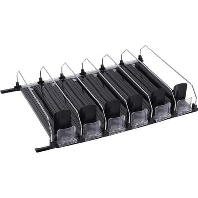 Pousseur de Boissons Automatique Largeur de Glissement Réglable Fonctionnement Simple Gain de Place Noir Organisateur de Boîtes à Boissons à Poussée Automatique pour 38cm / 14.96in