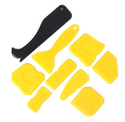FTVOGUE Caulking Tool Kit, Siliconen Glaskitverwijderaarset, 9-delig met Verschillende Schrapers voor Scheuren en Oppervlakken, Ideaal voor Thuisreparatie en Doe-het-zelf-projecten