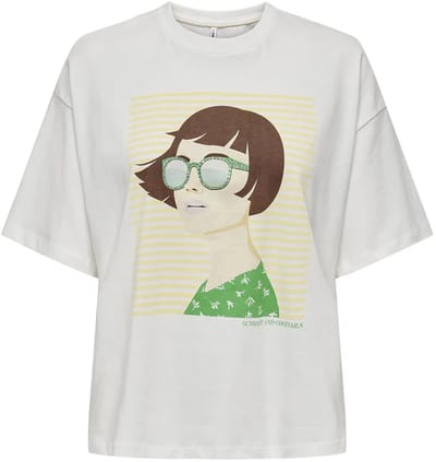 Only Wendie Life T-shirt Met Korte Mouwen Wit XS Vrouw