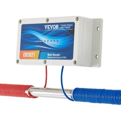 VEVOR Elektronisch waterontkalkingssysteem, zoutvrije ontkalker voor het hele huis, waterontharder ter vermindering van kalkaanslag, voor alle soorten waterleidingen