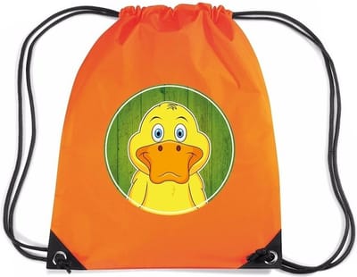 Eenden rijgkoord rugtas / gymtas - oranje - 11 liter - voor kinderen