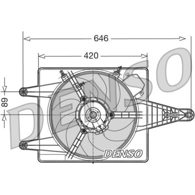 Koelventilatorwiel, motorkoeling DENSO DER01010