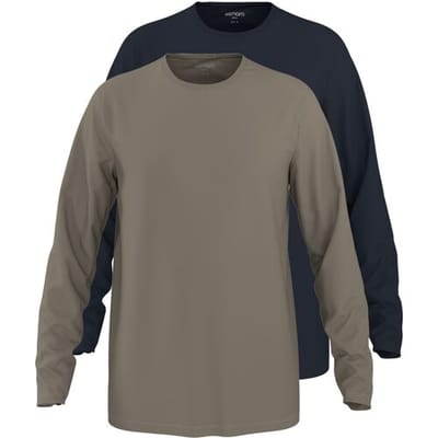 ESMARA MEN Set van 2 heren longsleeves (Blauw/bruin, S)