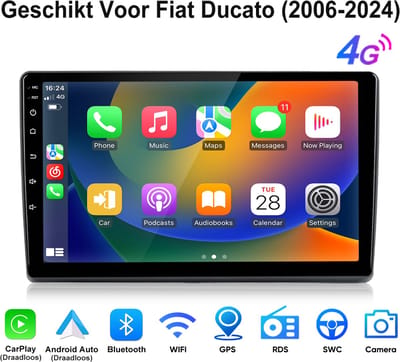 Junsun Android 15 Autoradio Geschikt Voor Fiat Ducato/Peugeot Boxer/Citreon Jupmer (2006-2024) - 4GB+64GB - Draadloze CarPlay & Andriod Auto - GPS-Navigatie - Bluetooth - 9-inch Touchscreen - DSP - 8core processor