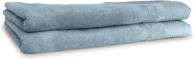 LINNICK Diamond Velours Handdoeken Set - Set van 2 - Douchelaken 70x140cm - Badlakens - Handdoeken - 550 gr/m2 - 100% Katoen - Denim