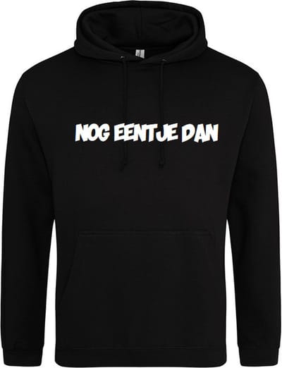 Nog eentje dan | Hoodie | Sweater | Capuchon | Trui | Hooded | Print | Nog eentje dan | Feest | Carnaval | Party | Zwart | Maat XS