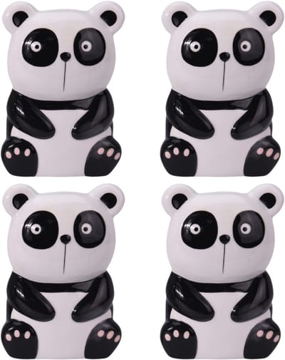 Waterverdamper radiator - 4x - panda - kunststeen - kinderkamer - 17 cm - luchtbevochtiger