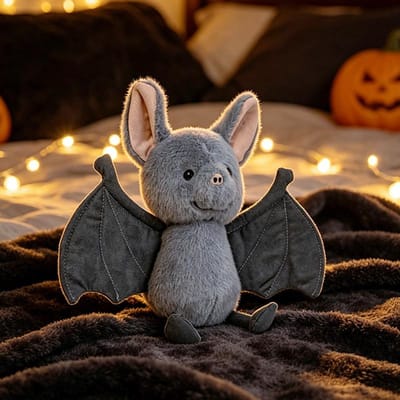 1530Cm Kawaii Halloween Spook Vleermuis Pluche Pop Schattige Pluche Spook Hanger Speelgoed Grappig Cadeau Voor Halloween Feest Decor gray