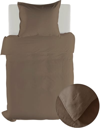 Yellow Dekbedovertrek Suite Saint Tropez - Linnen Katoen - Dekbedovertrek - Plaza Taupe - 140x200-220 cm - 45% Linnen - 55% Katoen - Eenpersoons