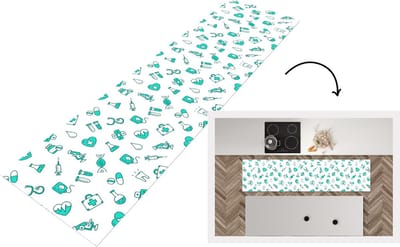 Keukenloper - Loper keuken - Zorg - Medicijnen - Design - 200x50 cm - Keukenloper vinyl