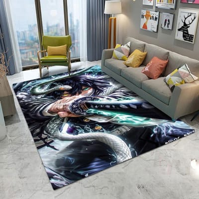 Demon Slayer Zwaard Tapijt Hashibira Inosuke Cartoon Woonkamer Slaapkamer Bank Balkon Entree Kleed Antislip Mat Huisdecoratie 50X80CM