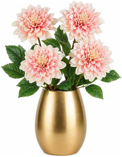 Mica Decorations Kunstbloem Dahlia Floristic - 4x - H75 cm - roze - kunststof - stelen kunstbloemen - boeket - bloemetjes