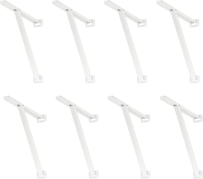 8 x siwitec kantelbeugel in wit, plank voor schuine plafonds, draagvermogen 200 kg, plankbeugel