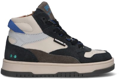 BunniesJR 225990-520 Jongens Hoge Sneakers - Blauw - Leer - Veters