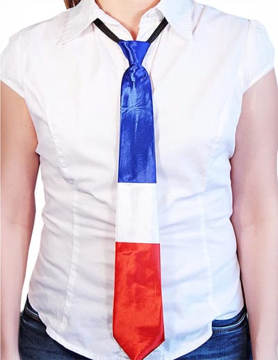 Supporters Stropdas in kleuren van vlag Frankrijk - polyester - Franse vlaggen - Thema dassen
