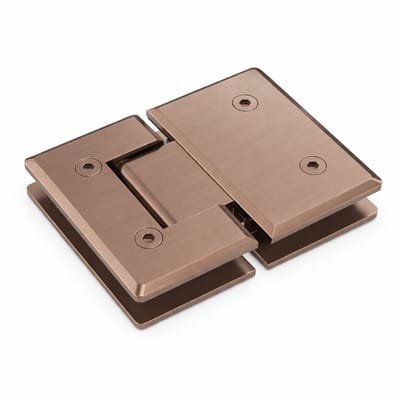 Owen & Finch Messing Glas Glas Scharnier 180° | Glasbeslag voor Douchedeuren Brushed Satin Bronze | Geborsteld Satijn Brons | Rosé Gold PVD