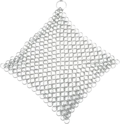 Roestvrijstalen Ringreiniger voor Gietijzeren Pannen en Dutch Oven - 20 x 20 cm