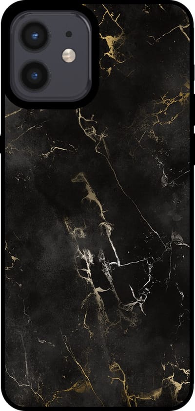 Smartphonica Telefoonhoesje voor iPhone 12/12 Pro met marmer opdruk - TPU backcover case marble design - Zwart geschikt voor iPhone 12;iPhone 12 Pro