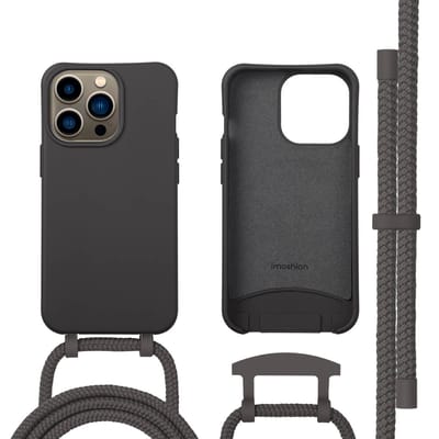 imoshion Hoesje - Geschikt voor iPhone 13 Pro - Color Backcover met afneembaar koord geschikt voor MagSafe - Black Coffee
