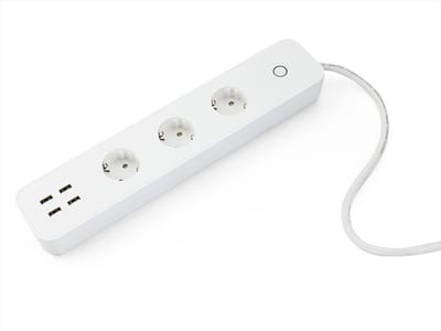 Caliber Stekkerdoos - Slimme Stekkerdoos - 3-voudig met 4x USB-A - Elke stekker en USB apart bestuurbaar via Wifi - Tuya Smart App - Google Home - Kerstverlichting bedienen (HWP303U)