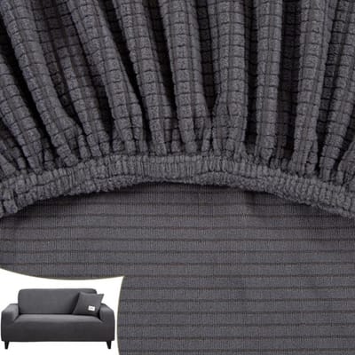 Housse de canapé d'angle élastique Jacquard Polaire Simple Housse de canapé Forme en L Housse de canapé Housse de banc Ensembles 1 /2 /3 /4 places Housse de protection 3-seat 190-230cm