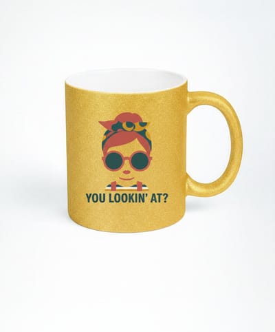 Gouden Mok "You Lookin' At?" - Origineel Cadeau Idee